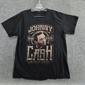 Johnny Cash The Man In Black American Legend T-Shirt Large Black